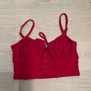 little red cropped tank